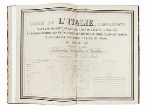 PHILIPPE MARIE GUILLAUME VANDERMAELEN - Carte de l'Italie, comprenant le Royaume des deux Siciles les Etats de l Eglise, la Toscane, le Lombard-Vnitien, les Etats Sardes les Duchs de Parme,plaisance Modne,Massa-Carrara, San Marino et l'Ile de Corse.