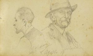 Alphons Hollaender : Lotto composto di 5 disegni e 3 incisioni.  - Asta Arte Antica, Moderna e Contemporanea - Associazione Nazionale - Case d'Asta italiane