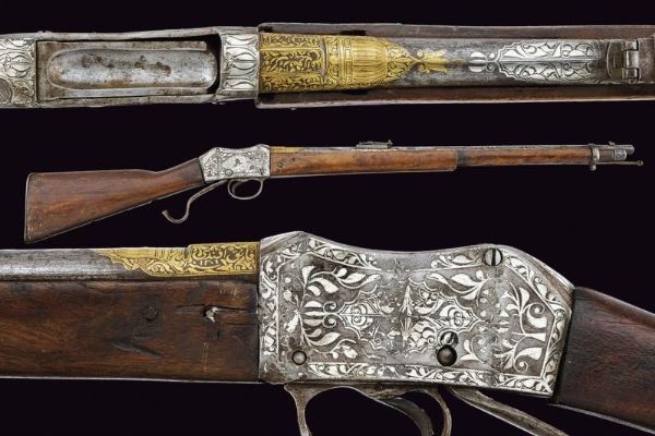 Fucile tipo Martini-Henry con decorazioni in oro e argento  - Asta La Collezione di Armi Antiche di un Gentiluomo Californiano - Associazione Nazionale - Case d'Asta italiane