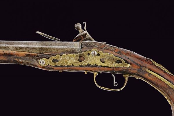 Pistola a pietra focaia  - Asta La Collezione di Armi Antiche di un Gentiluomo Californiano - Associazione Nazionale - Case d'Asta italiane
