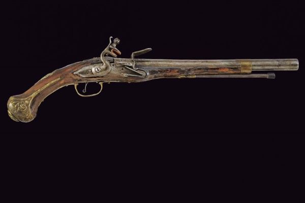 Pistola a pietra focaia  - Asta La Collezione di Armi Antiche di un Gentiluomo Californiano - Associazione Nazionale - Case d'Asta italiane