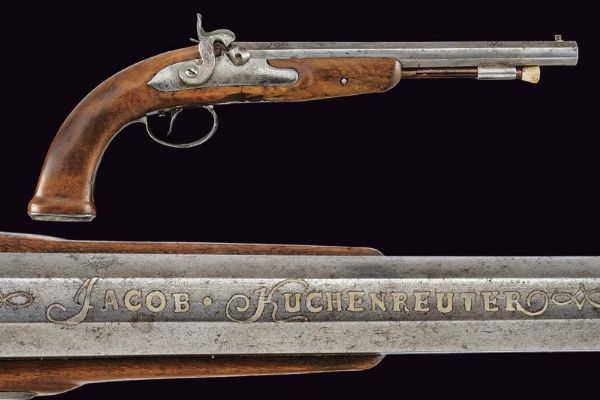 Pistola composita a luminello  - Asta La Collezione di Armi Antiche di un Gentiluomo Californiano - Associazione Nazionale - Case d'Asta italiane