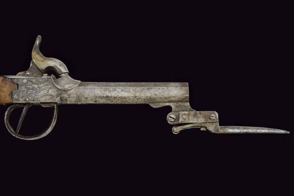Pistola a luminello con baionetta a scatto  - Asta La Collezione di Armi Antiche di un Gentiluomo Californiano - Associazione Nazionale - Case d'Asta italiane