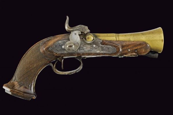Pistola a luminello con canna a tromboncino  - Asta La Collezione di Armi Antiche di un Gentiluomo Californiano - Associazione Nazionale - Case d'Asta italiane