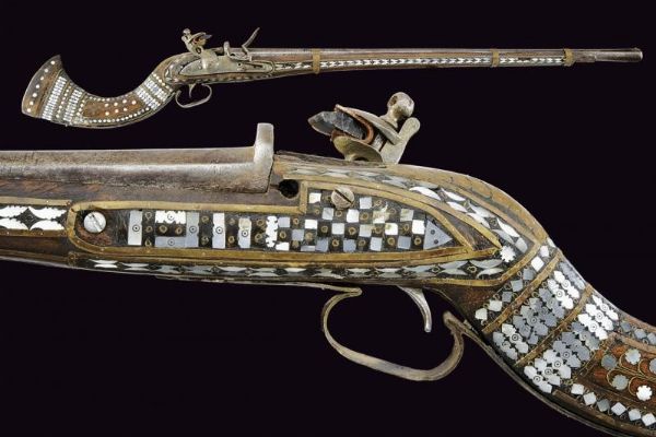 Jezail a pietra focaia  - Asta La Collezione di Armi Antiche di un Gentiluomo Californiano - Associazione Nazionale - Case d'Asta italiane