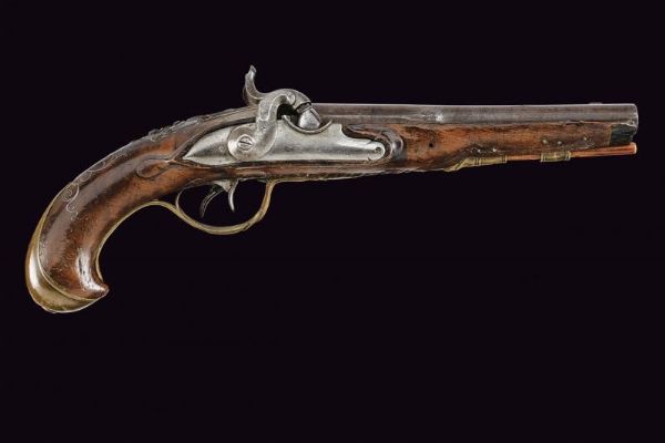 Pistola a due canne convertita a luminello  - Asta La Collezione di Armi Antiche di un Gentiluomo Californiano - Associazione Nazionale - Case d'Asta italiane