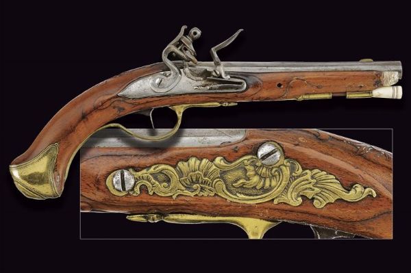 Pistola a pietra focaia  - Asta La Collezione di Armi Antiche di un Gentiluomo Californiano - Associazione Nazionale - Case d'Asta italiane