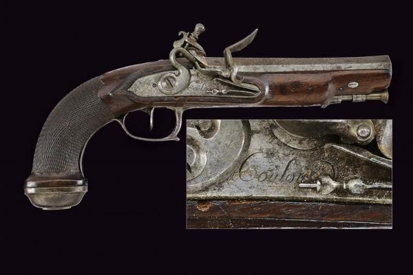 Pistola da ufficiale a pietra focaia  - Asta La Collezione di Armi Antiche di un Gentiluomo Californiano - Associazione Nazionale - Case d'Asta italiane