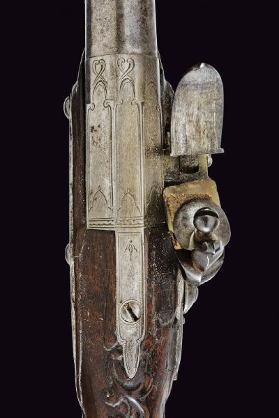 Pistola a pietra focaia a semi-retrocarica  - Asta La Collezione di Armi Antiche di un Gentiluomo Californiano - Associazione Nazionale - Case d'Asta italiane