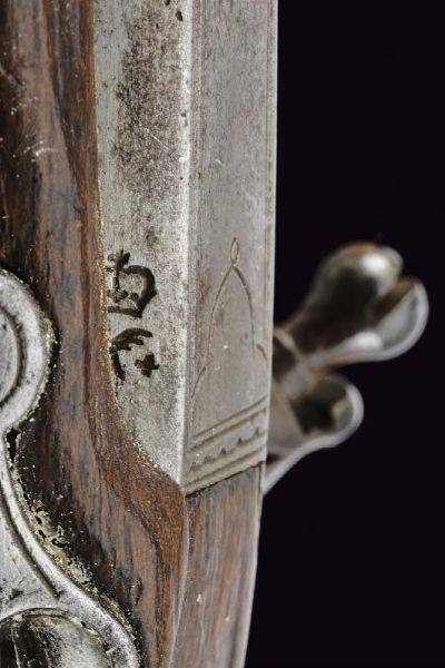 Pistola a pietra focaia a semi-retrocarica  - Asta La Collezione di Armi Antiche di un Gentiluomo Californiano - Associazione Nazionale - Case d'Asta italiane