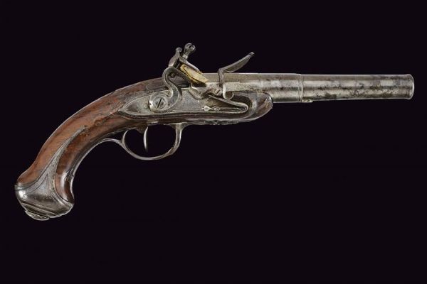 Pistola a pietra focaia a semi-retrocarica  - Asta La Collezione di Armi Antiche di un Gentiluomo Californiano - Associazione Nazionale - Case d'Asta italiane