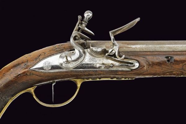 Pistola a pietra focaia di Andre Kuchenreuther  - Asta La Collezione di Armi Antiche di un Gentiluomo Californiano - Associazione Nazionale - Case d'Asta italiane