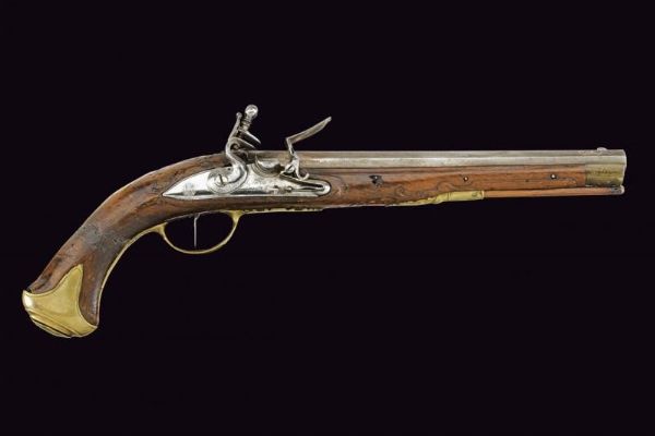 Pistola a pietra focaia di Andre Kuchenreuther  - Asta La Collezione di Armi Antiche di un Gentiluomo Californiano - Associazione Nazionale - Case d'Asta italiane