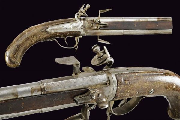 Pistola Wender a pietra focaia  - Asta La Collezione di Armi Antiche di un Gentiluomo Californiano - Associazione Nazionale - Case d'Asta italiane