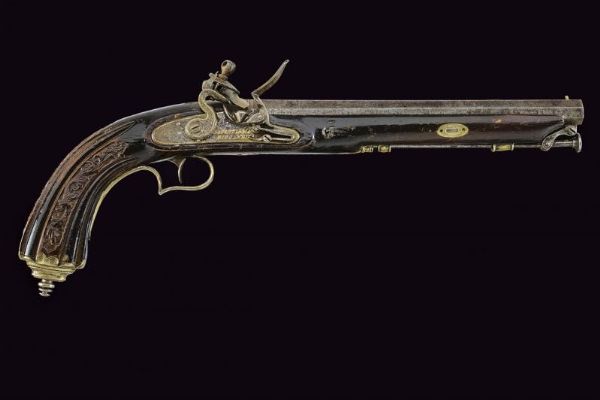 Bella pistola a pietra focaia di Laport Irmaos  - Asta La Collezione di Armi Antiche di un Gentiluomo Californiano - Associazione Nazionale - Case d'Asta italiane