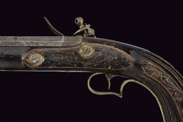 Bella pistola a pietra focaia di Laport Irmaos  - Asta La Collezione di Armi Antiche di un Gentiluomo Californiano - Associazione Nazionale - Case d'Asta italiane