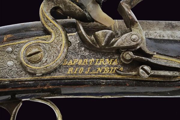 Bella pistola a pietra focaia di Laport Irmaos  - Asta La Collezione di Armi Antiche di un Gentiluomo Californiano - Associazione Nazionale - Case d'Asta italiane