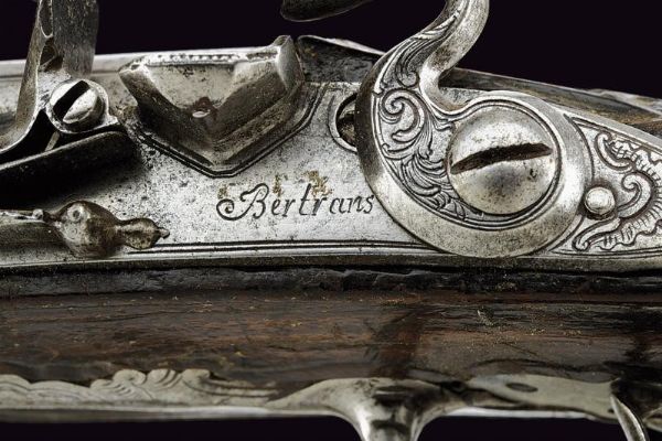 Pistola a pietra focaia a due canne di Bertrans  - Asta La Collezione di Armi Antiche di un Gentiluomo Californiano - Associazione Nazionale - Case d'Asta italiane