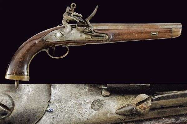 Pistola a pietra focaia da cavalleria  - Asta La Collezione di Armi Antiche di un Gentiluomo Californiano - Associazione Nazionale - Case d'Asta italiane