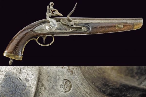 Pistola a pietra focaia da cavalleria  - Asta La Collezione di Armi Antiche di un Gentiluomo Californiano - Associazione Nazionale - Case d'Asta italiane