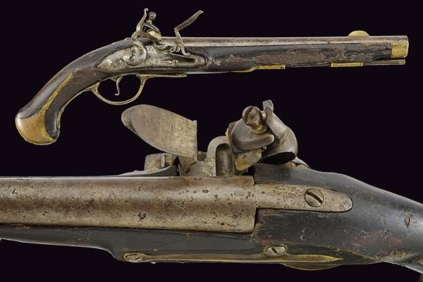 Pistola a pietra focaia  - Asta La Collezione di Armi Antiche di un Gentiluomo Californiano - Associazione Nazionale - Case d'Asta italiane