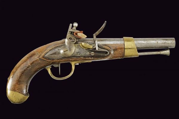 Pistola a pietra focaia An. XIII  - Asta La Collezione di Armi Antiche di un Gentiluomo Californiano - Associazione Nazionale - Case d'Asta italiane