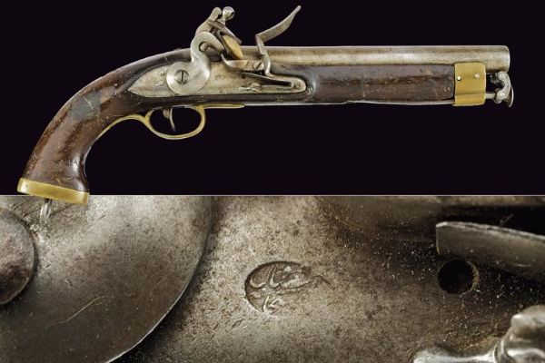 Pistola a pietra focaia  - Asta La Collezione di Armi Antiche di un Gentiluomo Californiano - Associazione Nazionale - Case d'Asta italiane