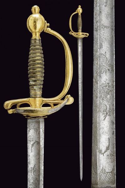 Spada da ufficiale  - Asta La Collezione di Armi Antiche di un Gentiluomo Californiano - Associazione Nazionale - Case d'Asta italiane