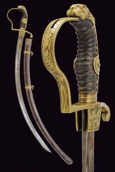 Sciabola da ufficiale di artiglieria  - Asta La Collezione di Armi Antiche di un Gentiluomo Californiano - Associazione Nazionale - Case d'Asta italiane