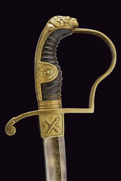 Sciabola da ufficiale di artiglieria  - Asta La Collezione di Armi Antiche di un Gentiluomo Californiano - Associazione Nazionale - Case d'Asta italiane