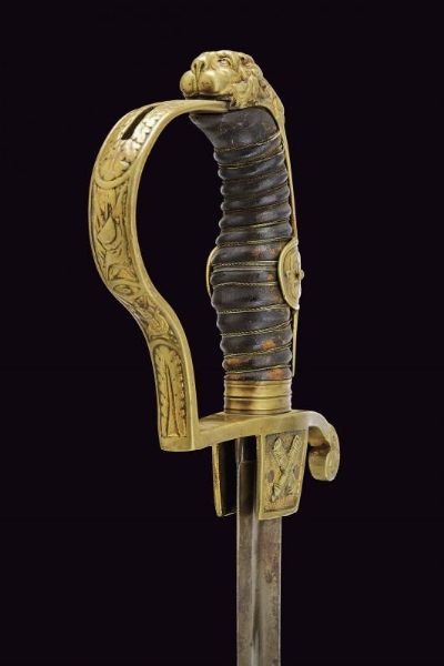 Sciabola da ufficiale di artiglieria  - Asta La Collezione di Armi Antiche di un Gentiluomo Californiano - Associazione Nazionale - Case d'Asta italiane