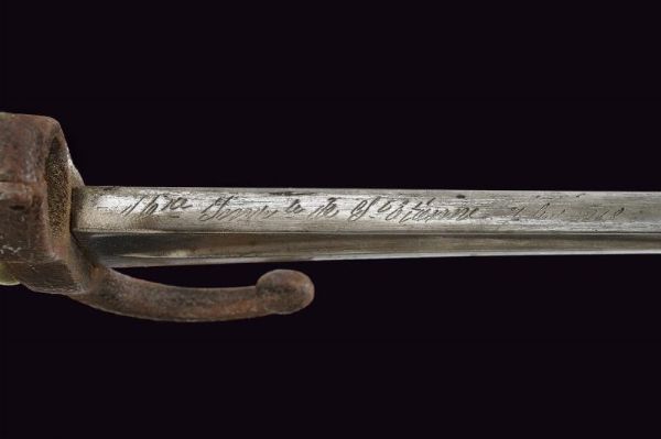 Baionetta Mod. 1866 Chassepot  - Asta La Collezione di Armi Antiche di un Gentiluomo Californiano - Associazione Nazionale - Case d'Asta italiane