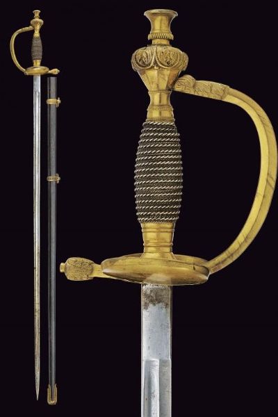 Spada da ufficiale di fanteria , vecchio tipo  - Asta La Collezione di Armi Antiche di un Gentiluomo Californiano - Associazione Nazionale - Case d'Asta italiane