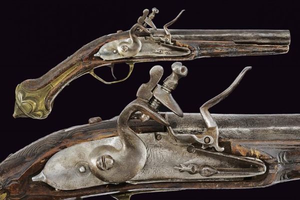 Pistola a pietra focaia  - Asta La Collezione di Armi Antiche di un Gentiluomo Californiano - Associazione Nazionale - Case d'Asta italiane