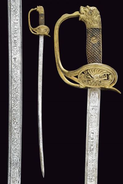 Sciabola da ufficiale  - Asta La Collezione di Armi Antiche di un Gentiluomo Californiano - Associazione Nazionale - Case d'Asta italiane