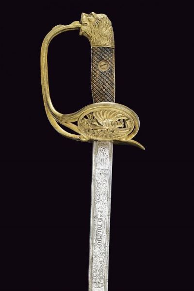 Sciabola da ufficiale  - Asta La Collezione di Armi Antiche di un Gentiluomo Californiano - Associazione Nazionale - Case d'Asta italiane