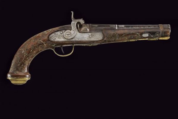 Pistola a luminello  - Asta La Collezione di Armi Antiche di un Gentiluomo Californiano - Associazione Nazionale - Case d'Asta italiane