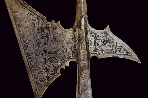 Alabarda incisa in stile del XVI secolo  - Asta La Collezione di Armi Antiche di un Gentiluomo Californiano - Associazione Nazionale - Case d'Asta italiane