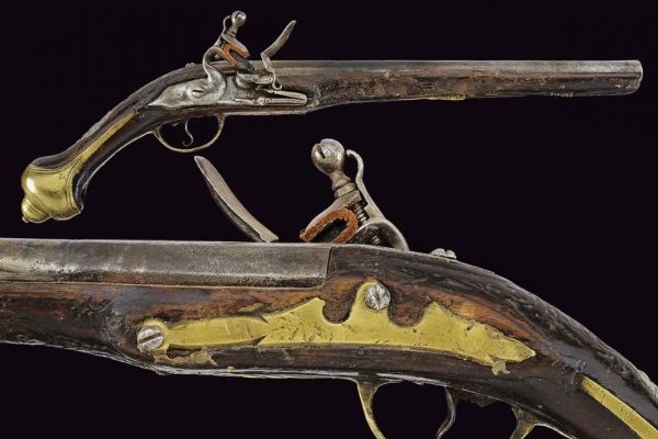 Pistola a pietra focaia  - Asta La Collezione di Armi Antiche di un Gentiluomo Californiano - Associazione Nazionale - Case d'Asta italiane
