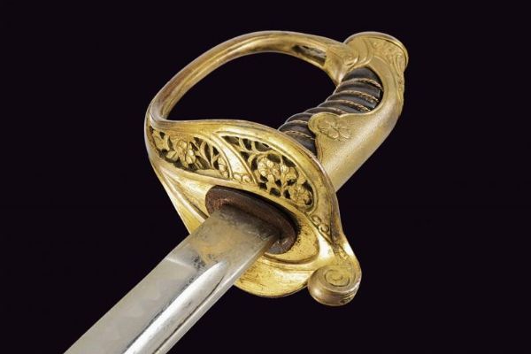 Spada ufficiale inferiore da parata  - Asta La Collezione di Armi Antiche di un Gentiluomo Californiano - Associazione Nazionale - Case d'Asta italiane