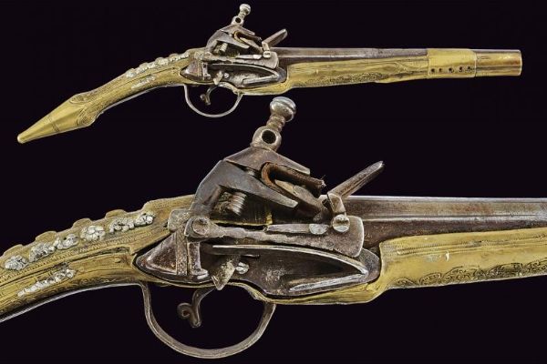 Pistola a pietra focaia alla morlacca  - Asta La Collezione di Armi Antiche di un Gentiluomo Californiano - Associazione Nazionale - Case d'Asta italiane