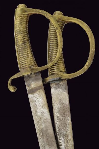 Lotto di due sabre briquet (repliche)  - Asta La Collezione di Armi Antiche di un Gentiluomo Californiano - Associazione Nazionale - Case d'Asta italiane