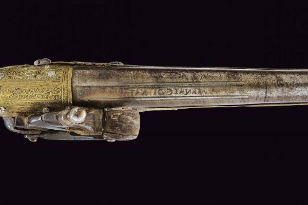 Pistola a pietra focaia alla morlacca  - Asta La Collezione di Armi Antiche di un Gentiluomo Californiano - Associazione Nazionale - Case d'Asta italiane