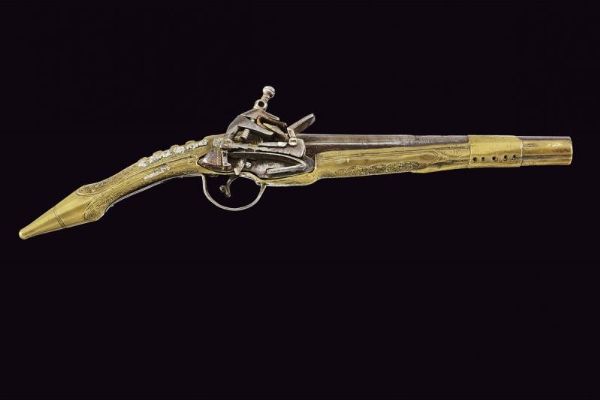 Pistola a pietra focaia alla morlacca  - Asta La Collezione di Armi Antiche di un Gentiluomo Californiano - Associazione Nazionale - Case d'Asta italiane