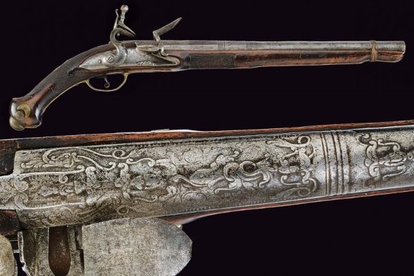 Pistola a pietra focaia  - Asta La Collezione di Armi Antiche di un Gentiluomo Californiano - Associazione Nazionale - Case d'Asta italiane