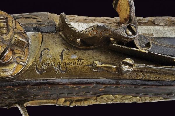 Bella pistola a pietra focaia per il mercato orientale di Louis Lamotte  - Asta La Collezione di Armi Antiche di un Gentiluomo Californiano - Associazione Nazionale - Case d'Asta italiane