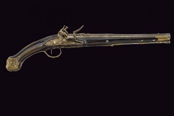 Bella pistola a pietra focaia per il mercato orientale di Louis Lamotte  - Asta La Collezione di Armi Antiche di un Gentiluomo Californiano - Associazione Nazionale - Case d'Asta italiane