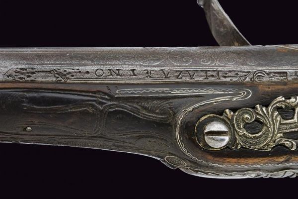Bellissima pistola a pietra focaia in stile Ali Pasha con fornimenti in argento  - Asta La Collezione di Armi Antiche di un Gentiluomo Californiano - Associazione Nazionale - Case d'Asta italiane