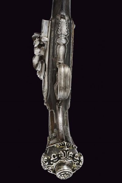 Bellissima pistola a pietra focaia in stile Ali Pasha con fornimenti in argento  - Asta La Collezione di Armi Antiche di un Gentiluomo Californiano - Associazione Nazionale - Case d'Asta italiane