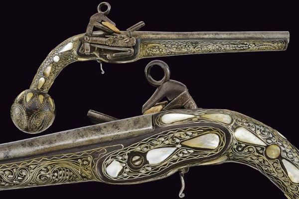 Pistola a pietra focaia  - Asta La Collezione di Armi Antiche di un Gentiluomo Californiano - Associazione Nazionale - Case d'Asta italiane